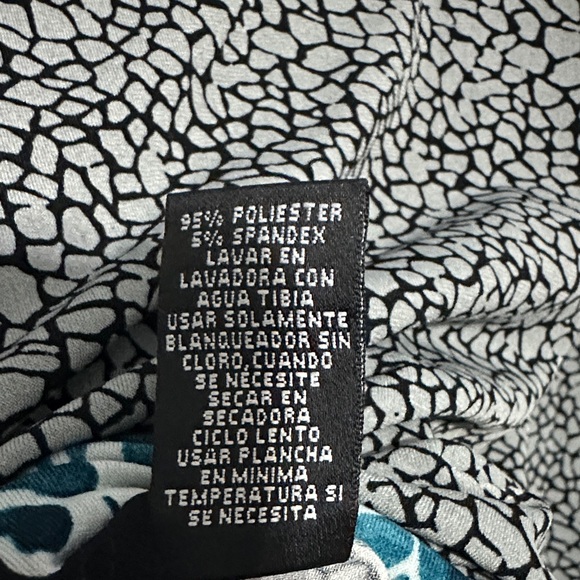 Elegant Nicole by Nicole MillerTeal and Black Patterned Dress size M/M - Picture 4 of 11